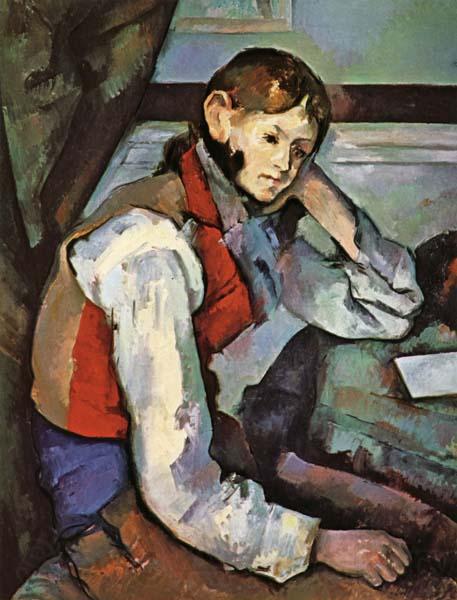 Paul Cezanne The Boy in the Red Waistcoat Norge oil painting art